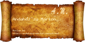 Andaházy Marion névjegykártya